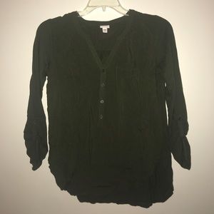 Merona Size M Dark Green Long-Sleeved Top.